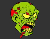 Dibujo Cabeza de zombi pintado por cristhian3