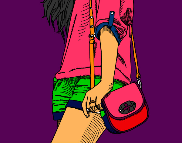 Dibujo Chica con bolso pintado por Jennifer23