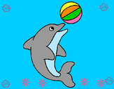Dibujo Delfín jugando con una pelota pintado por sirlene 