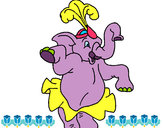 Dibujo Elefante bailando pintado por VALE9