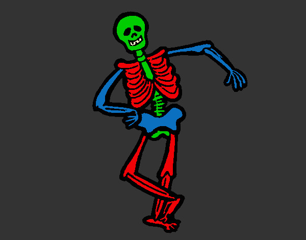 Dibujo Esqueleto contento pintado por adricasa