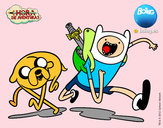 Dibujo Finn y Jake pintado por EstelaLala