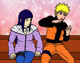 Dibujo Hinata y Naruto pintado por andrechibi