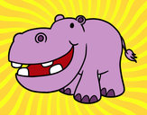 Dibujo Hipopótamo pequeño pintado por sirlene 