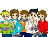 Dibujo Los chicos de One Direction pintado por luciaona
