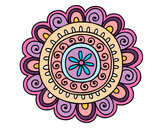 Dibujo Mandala alegre pintado por frani