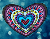Dibujo Mandala corazón pintado por aria1D