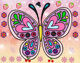 Dibujo Mandala mariposa pintado por aria1D