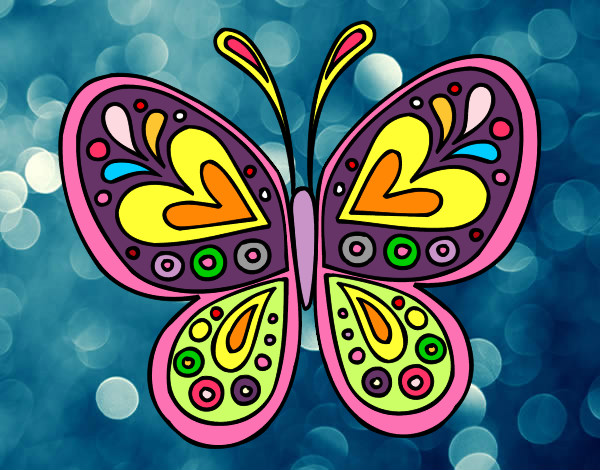 Dibujo Mandala mariposa pintado por MarBarMun