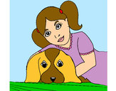 Dibujo Niña abrazando a su perro pintado por alexbtr