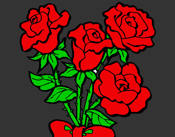 Dibujo Ramo de rosas pintado por mariadelga