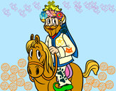 Dibujo Rey Gaspar a caballo pintado por GiselKisek
