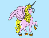 Dibujo Unicornio con alas pintado por LuciaChica