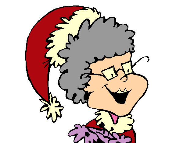 Abuela con gorro navideño