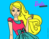 Dibujo Barbie con su vestido con lazo pintado por anyio16