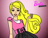 Dibujo Barbie con su vestido con lazo pintado por Monu34