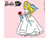 Dibujo Barbie vestida de novia pintado por leire123