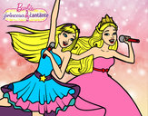 Dibujo Barbie y la princesa cantando pintado por anira vera ripoll