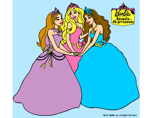 Dibujo Barbie y sus amigas princesas pintado por natimar