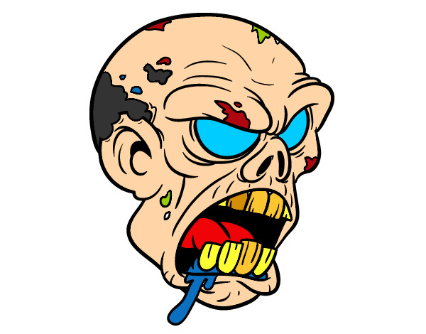 Dibujo Cabeza de zombi pintado por olmanp79