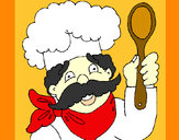 Dibujo Chef con bigote pintado por catitaflo