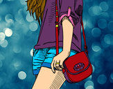 Dibujo Chica con bolso pintado por denisaiaka
