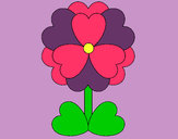 Dibujo Flor de corazones pintado por camila603