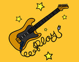 Dibujo Guitarra y estrellas pintado por mps9