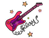 Dibujo Guitarra y estrellas pintado por sophia87