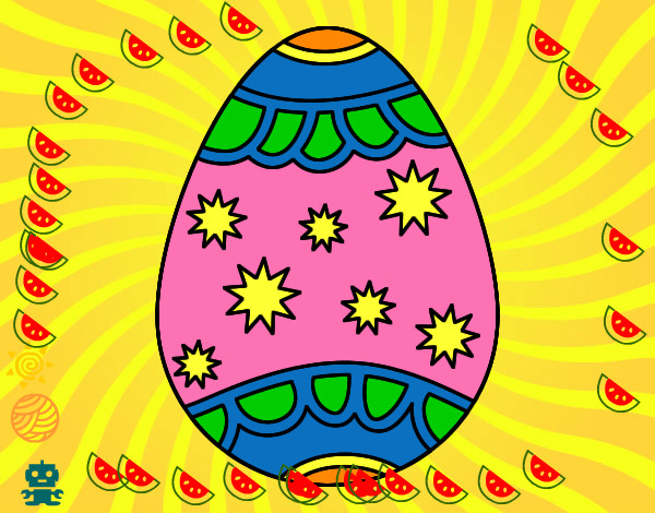 Dibujo Huevo con estrellas pintado por Dotth