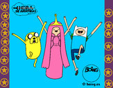 Dibujo Jake, Princesa Chicle y Finn pintado por Dotth