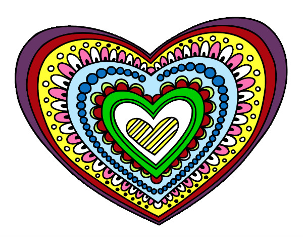 Dibujo Mandala corazón pintado por marypehuen