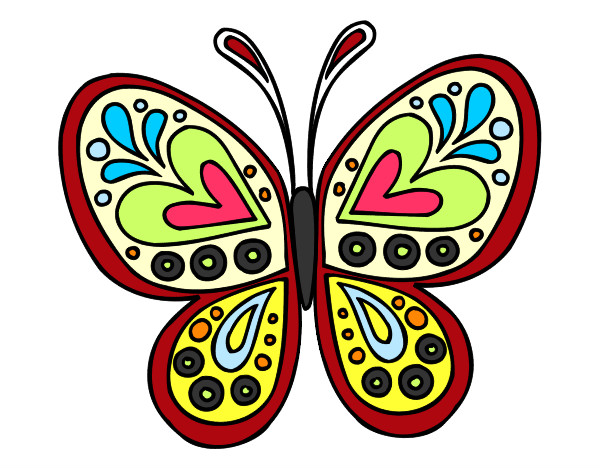 Dibujo Mandala mariposa pintado por BONDIA
