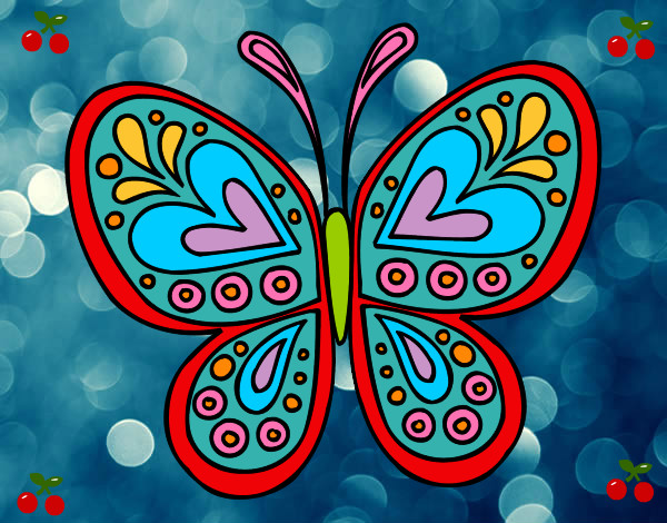 Dibujo Mandala mariposa pintado por chivica