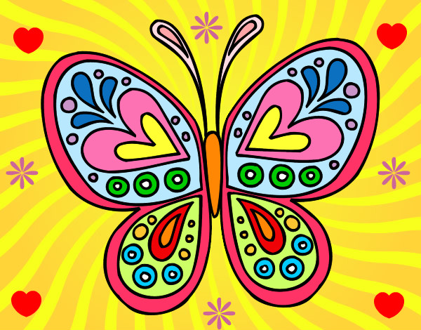 Dibujo Mandala mariposa pintado por evange12