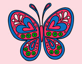 Dibujo Mandala mariposa pintado por kampanita