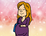 Dibujo Mujer embarazada pintado por jade2002