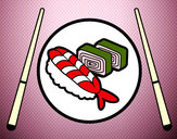 Dibujo Plato de Sushi pintado por launa3