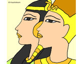 Dibujo Ramsés y Nefertiti pintado por Mariana26