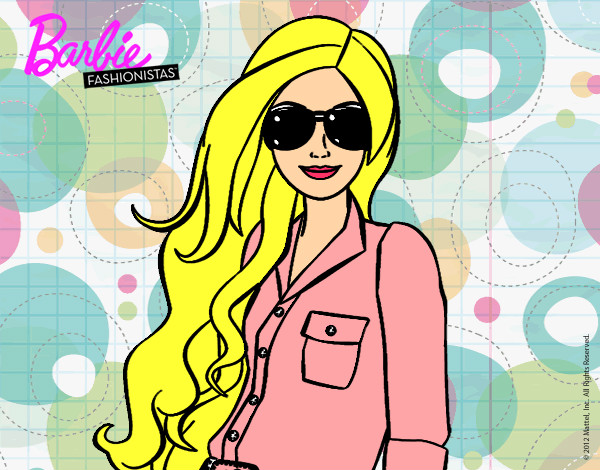 Dibujo Barbie con gafas de sol pintado por  prinsesas