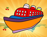 Dibujo Barco transatlántico pintado por dorissamud