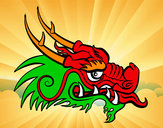 Dibujo Cabeza de dragón rojo pintado por camila603