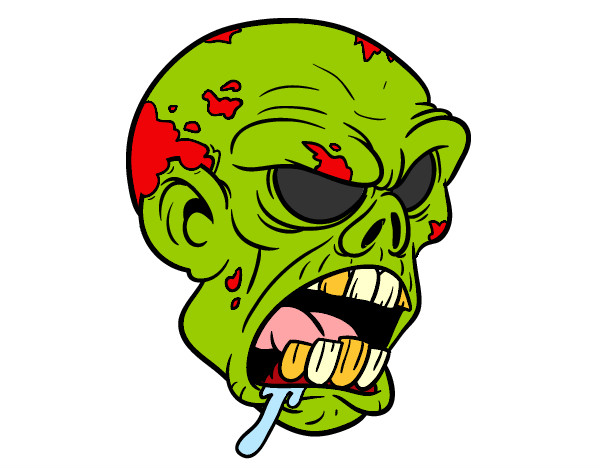 Dibujo Cabeza de zombi pintado por victor8069