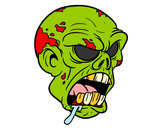 Dibujo Cabeza de zombi pintado por victor8069