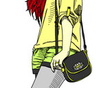 Dibujo Chica con bolso pintado por SashaBrows