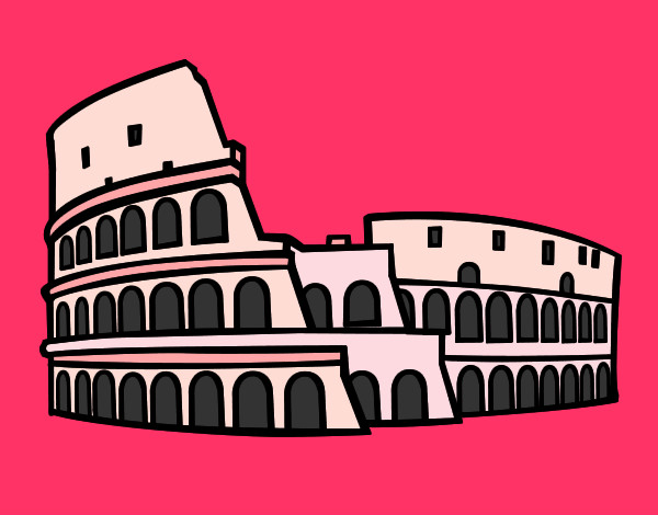 Dibujo Coliseo romano pintado por charito