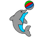 Dibujo Delfín jugando con una pelota pintado por Esperi