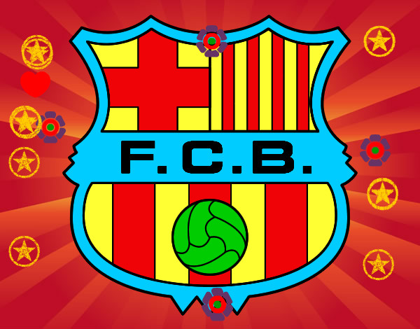 Dibujo Escudo del F.C. Barcelona pintado por LadyTwerk