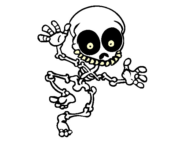 Dibujo Esqueleto contento 2 pintado por Bushiko