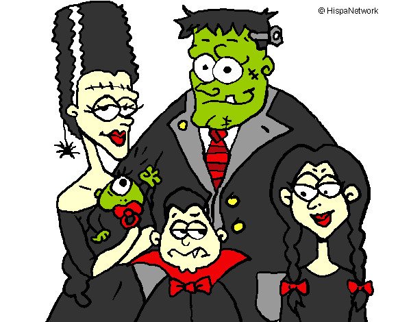 Dibujo Familia de monstruos pintado por Bushiko